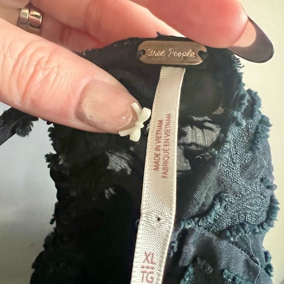 Free People Black Textured Blouse - Picture 7 of 8